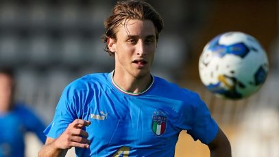 ASCOLI PICENO, ITALY - JUNE 14: Edoardo Bove of Italy U21 in action during the UEFA European Under-21 Championship Qualifier Group F match between Italy U21 and Ireland U21 at Stadio Cino e Lillo Del Duca on June 14, 2022 in Ascoli Piceno, Italy. (Photo by Danilo Di Giovanni/Getty Images)